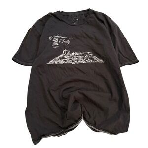 PS LA Mens Palermo Sicily Graphic Tee Washed Black Contrast Stitch Size OS